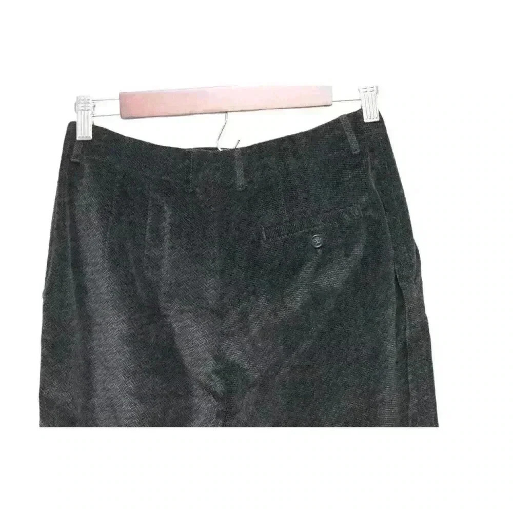 Talbots Velvet Chino Pants Size 8 Chevron Black Cotton Pleated Business Casual - Picture 8 of 12
